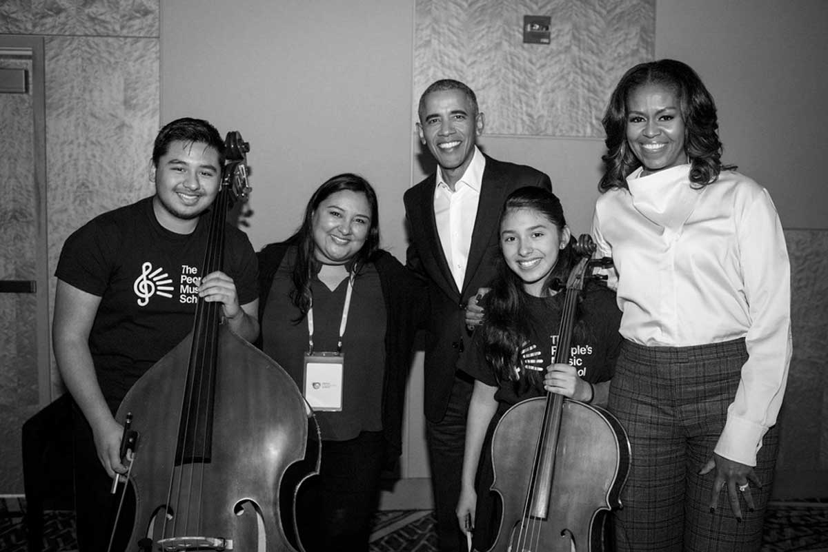 with Barack and Michelle Obama
